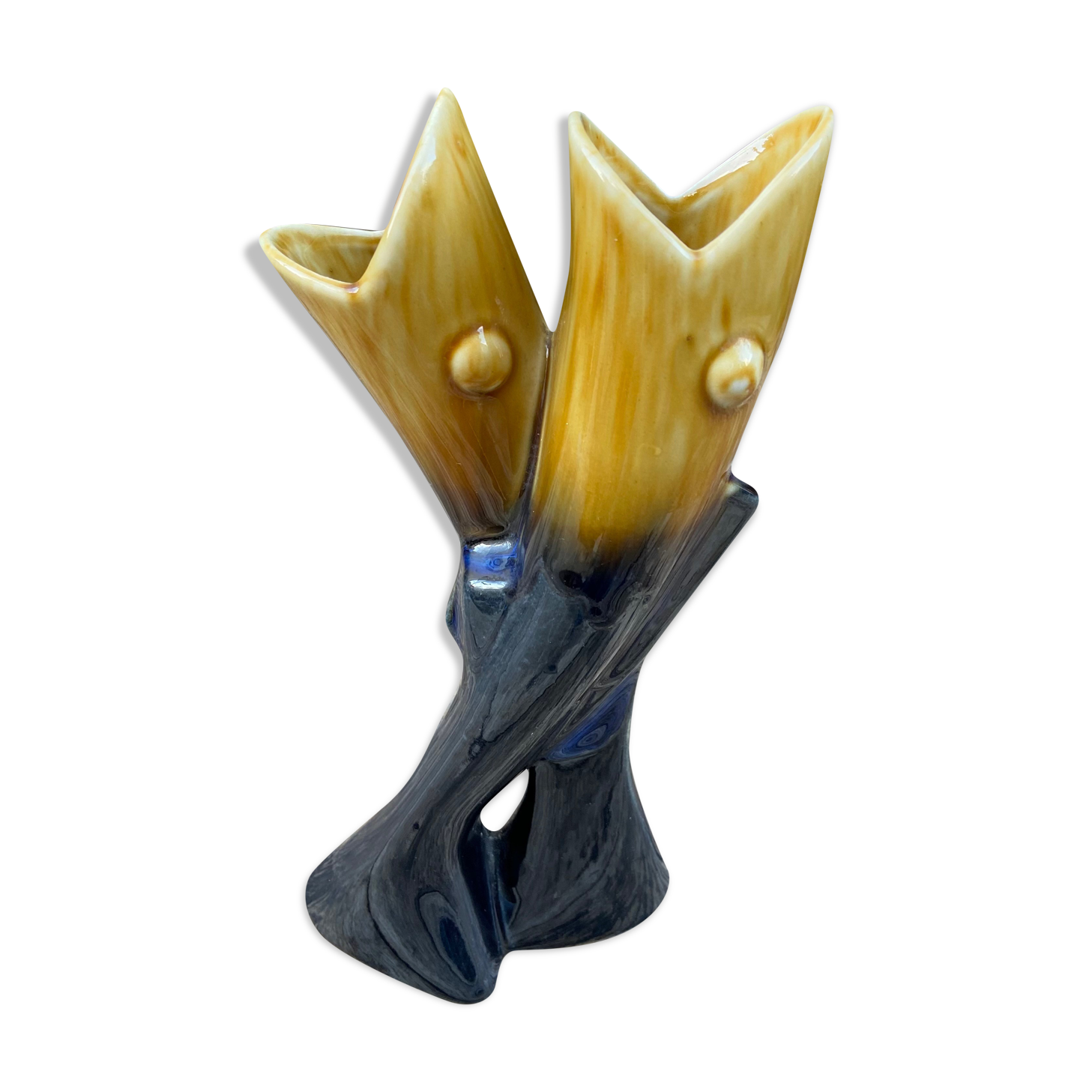 Vase form fish-glazed ceramic