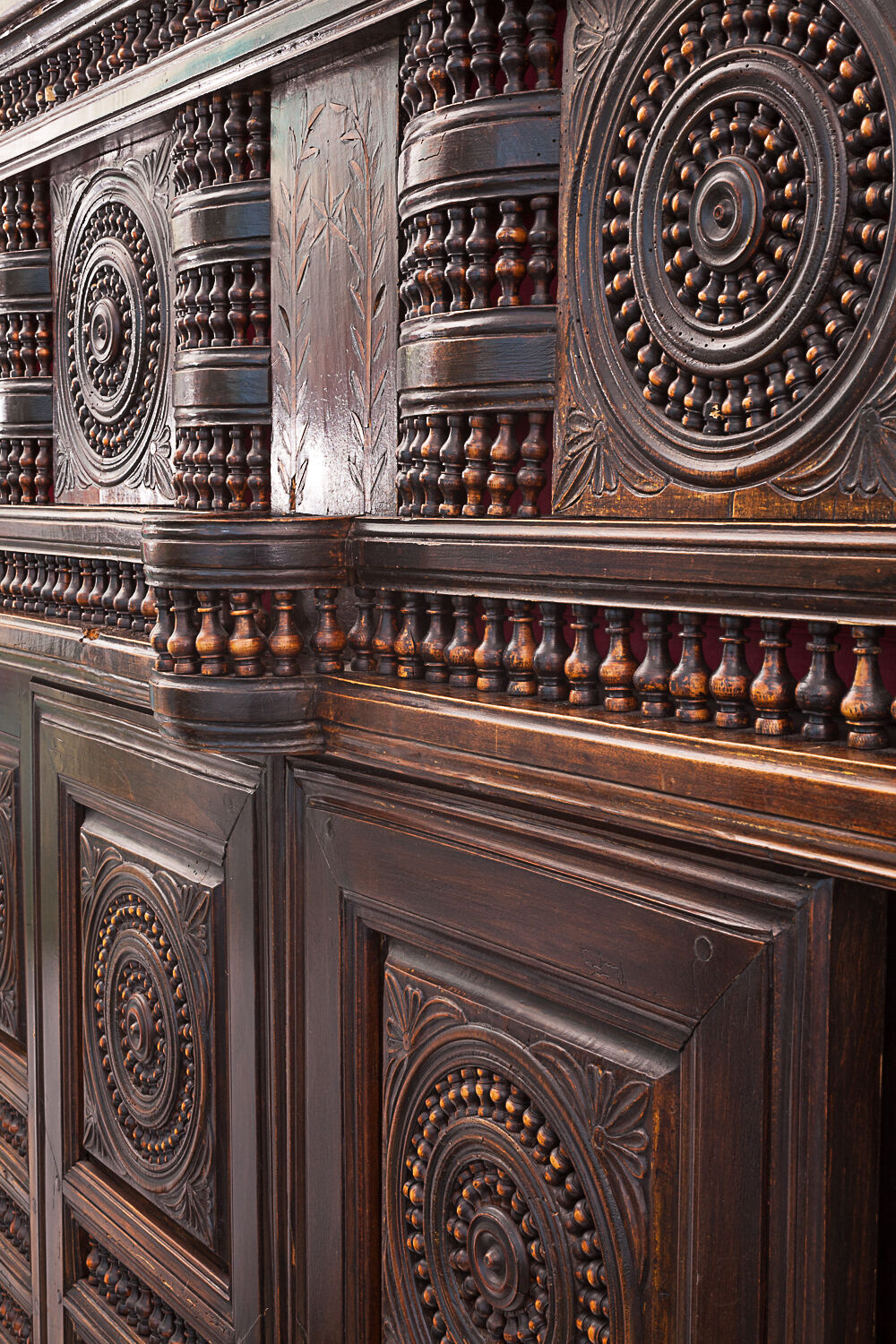 Vintage neo-breton sideboard in solid oak, 1880