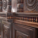 Vintage neo-breton sideboard in solid oak, 1880