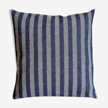 Striped jeans cushion 40 cm