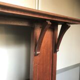 Fireplace art nouveau wood oak mantle façade dressing console