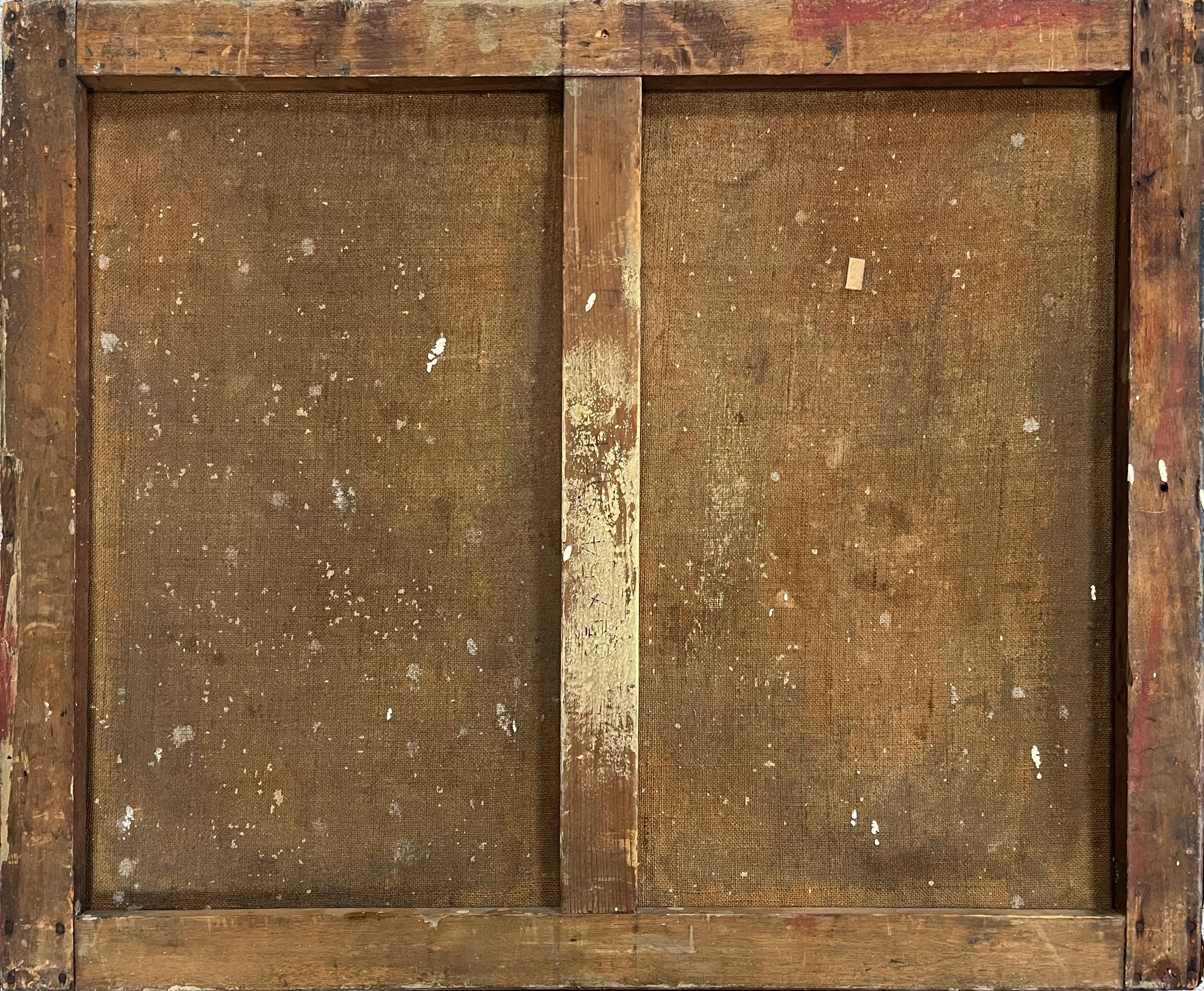 HST Marine painting "Sailboats in port" early 20th century signed