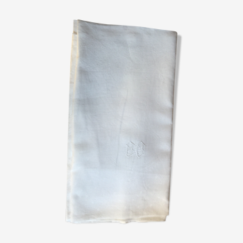 DA monogram linen tablecloth