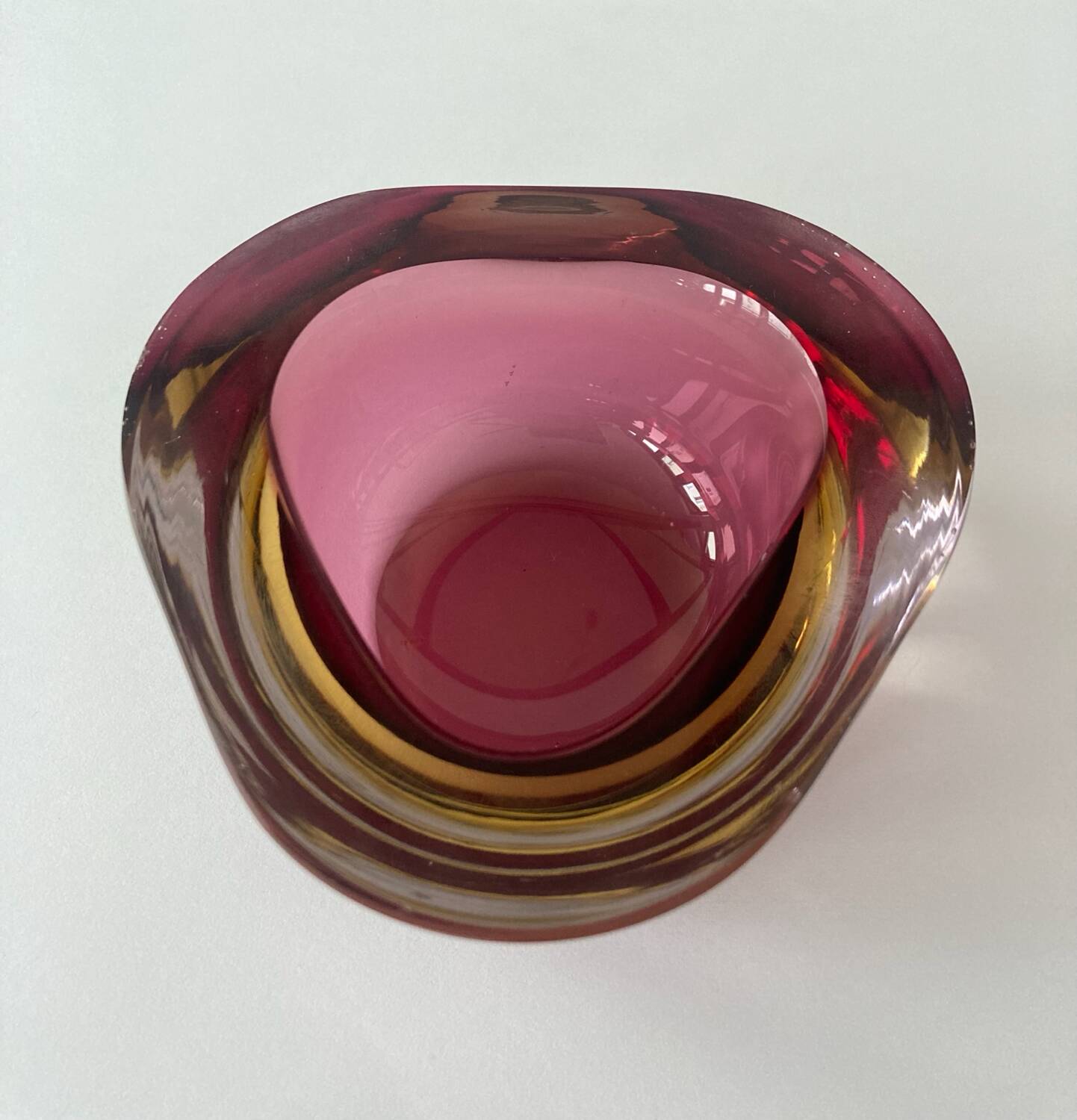 Purple and yellow Murano glass empty pocket