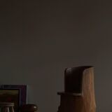 Swedish brutalist mid-century sculptural chair in solid pine.