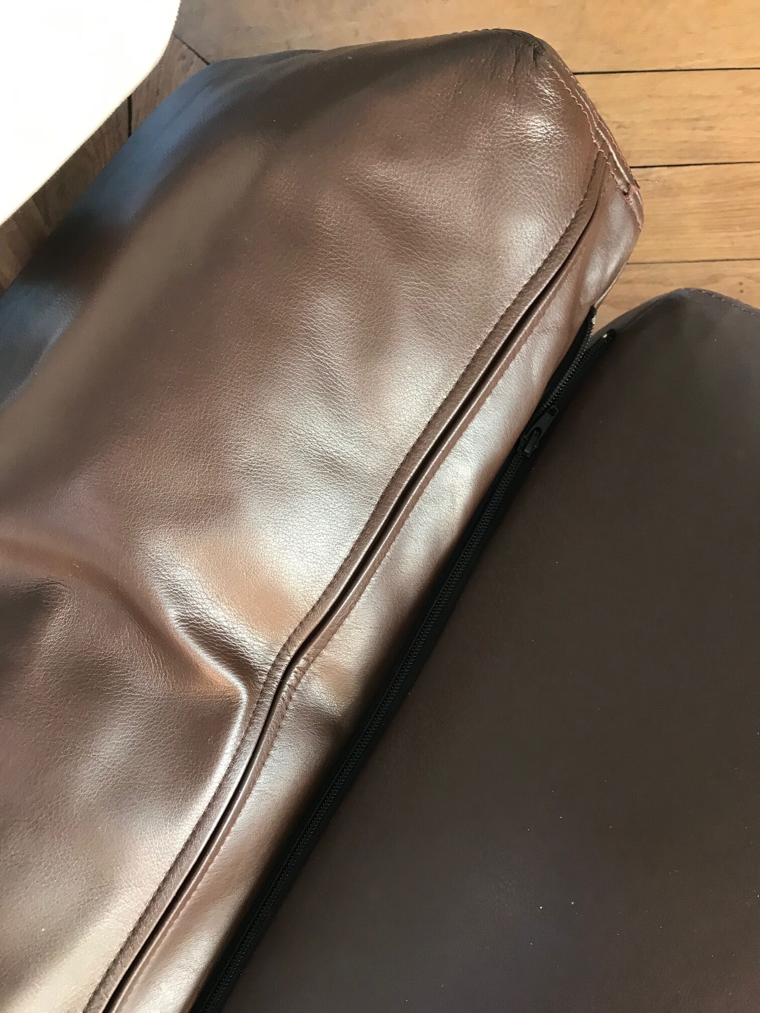 Set of 2 metal and brown leather armchairs Julie Prisca