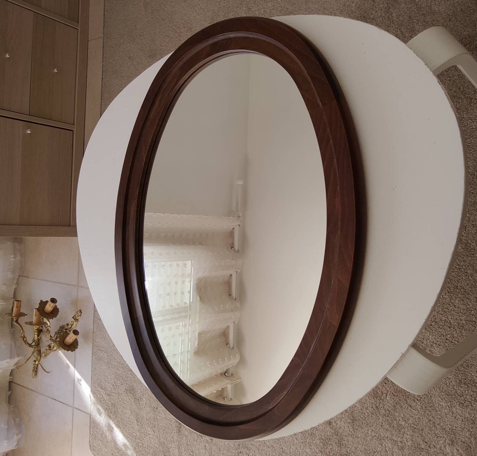 Miroir ovale vintage de style scandinave années 80/90