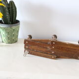 Vintage coat rack, wood, accordion