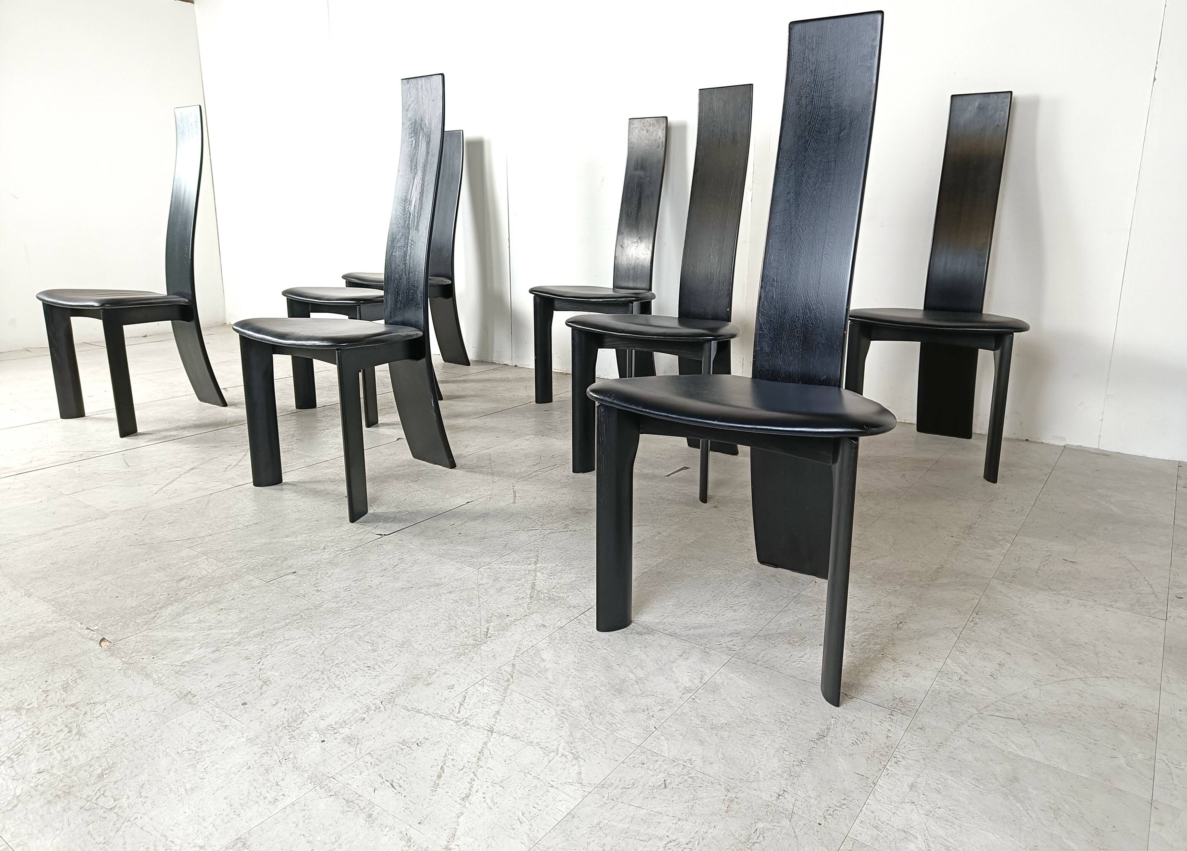Set of 8 dining chairs by Rob & Dries van den Berghe, 1980s - set of 8