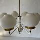 6 suspended glass lamps in white brass by Hans-Agne Jakobsson, 1960s, Sweden