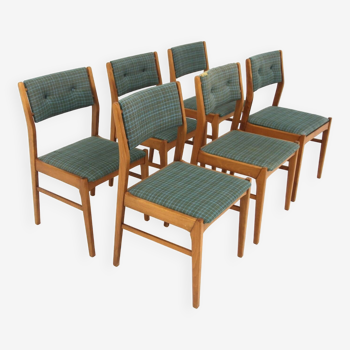 Set of 6 Scandinavian beech chairs, Sweden, 1960