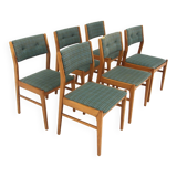 Set of 6 Scandinavian beech chairs, Sweden, 1960