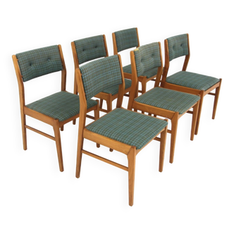 Set of 6 Scandinavian beech chairs, Sweden, 1960