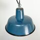 Industrial blue enamel pendant lamp, 1960s
