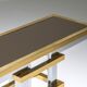 Brass and chrome console with 1970 Duchise glass tray