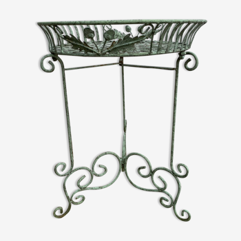 Pedestal cans wrought iron plants