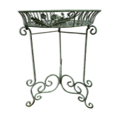 Pedestal cans wrought iron plants