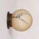 Pair of vintage wall lights, brass and "marbled" opaline, France, 1940.
