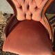 Paire de chauffeuses & pouf Louis-Philippe velours rose, XIXe