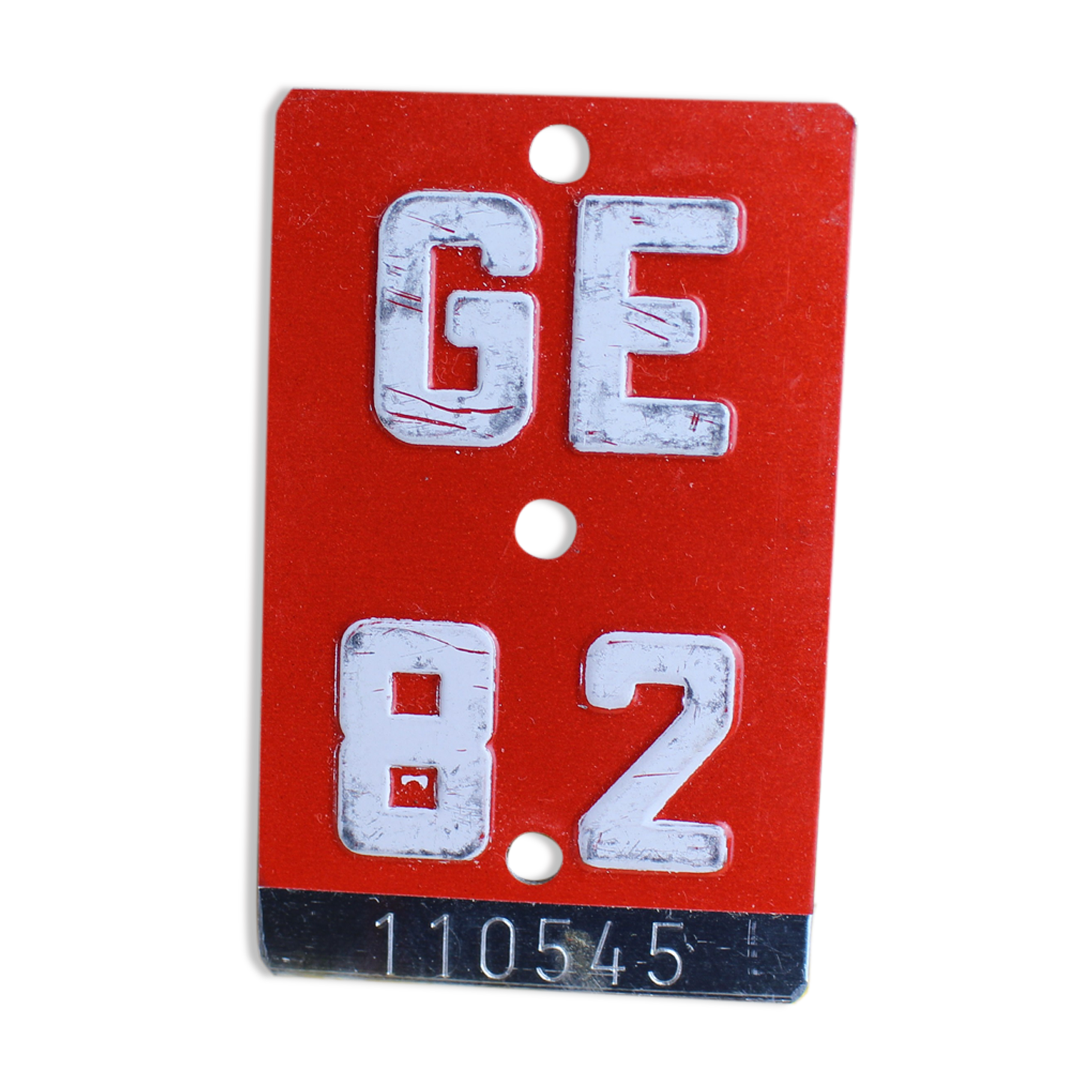 Enamelled sheet metal bicycle license plate