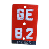 Enamelled sheet metal bicycle license plate