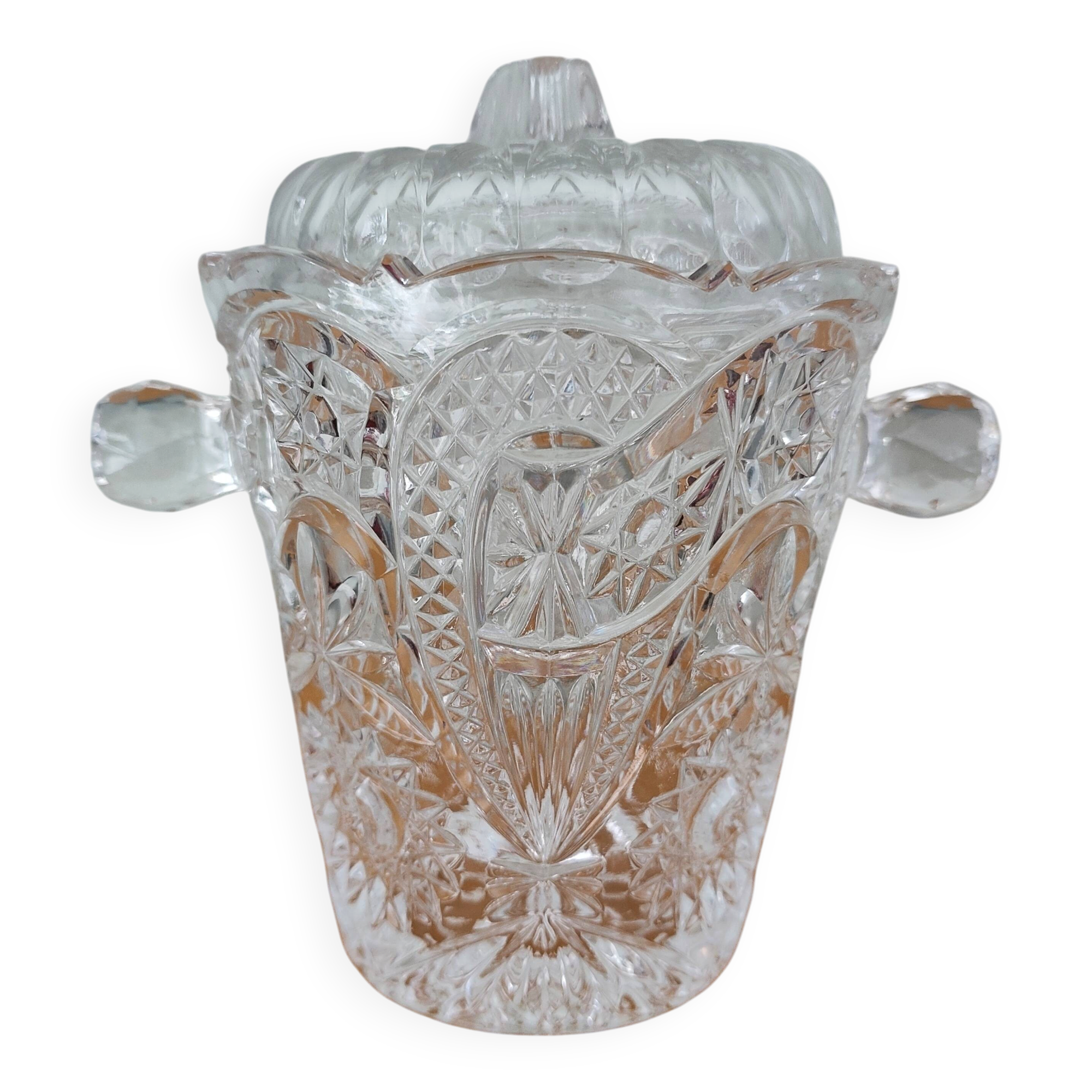 Cut glass ice bucket