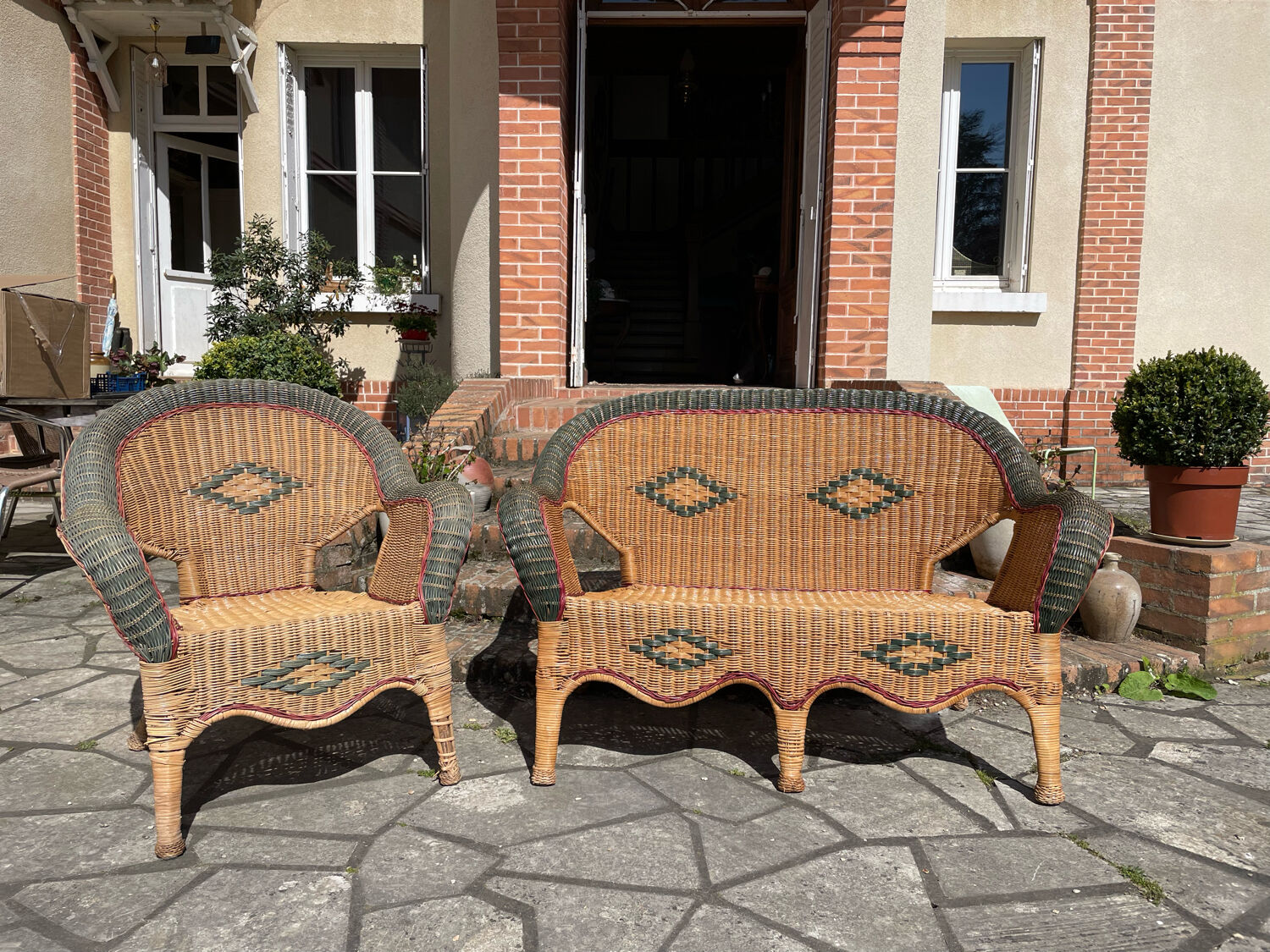 Vintage rattan garden furniture