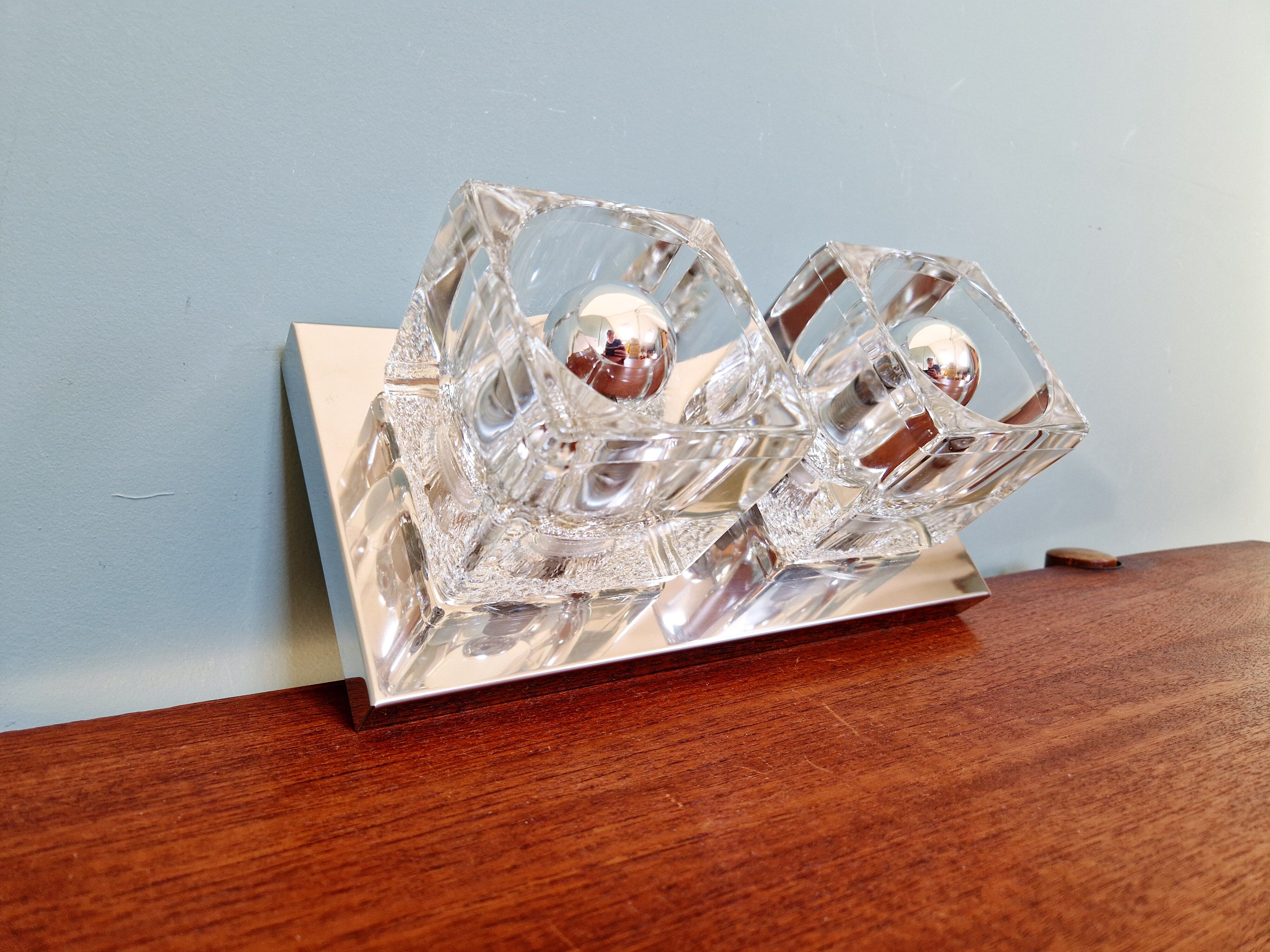 Applique murale double Ice Cube, Peill & Putzler, 1970