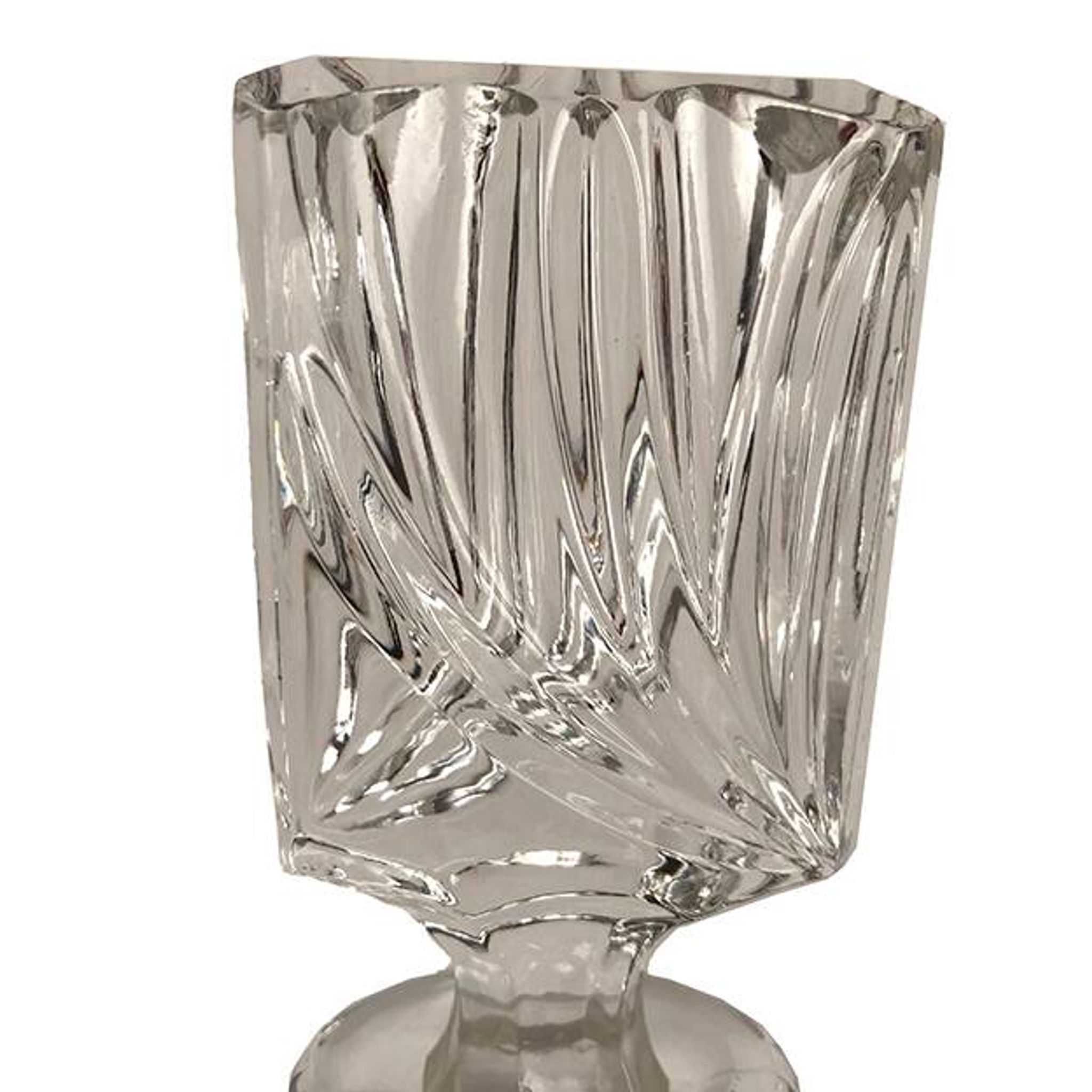 Real lead crystal foreign, small molded glass carafe and stopper