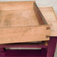 Wood and aubergine bedside table