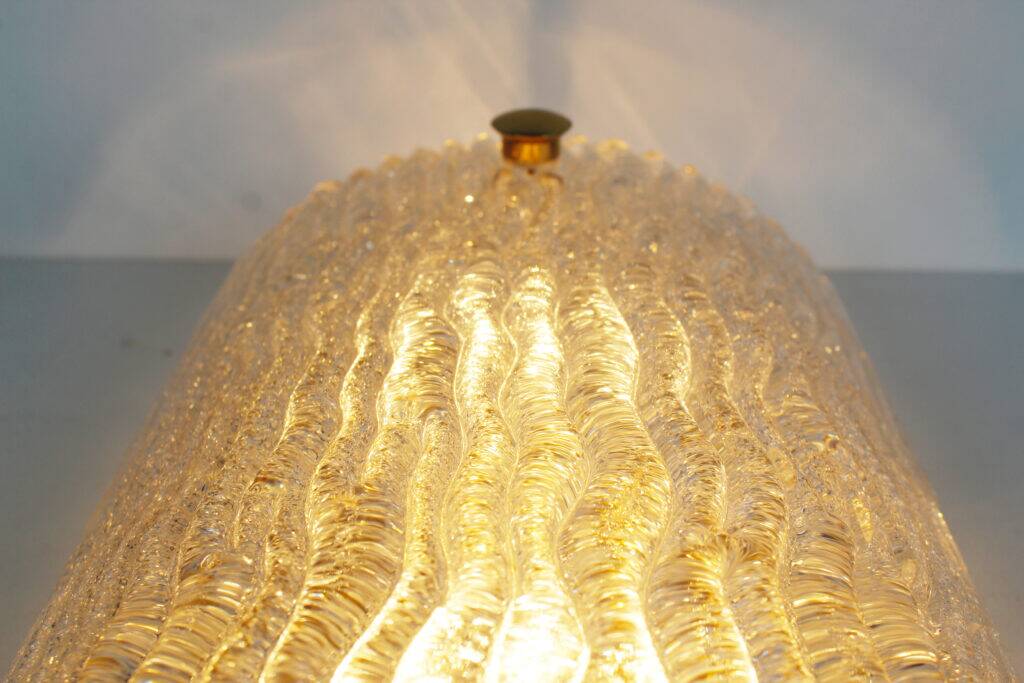 Set (2) of 1970s Italian brass & Murano glass wall lights