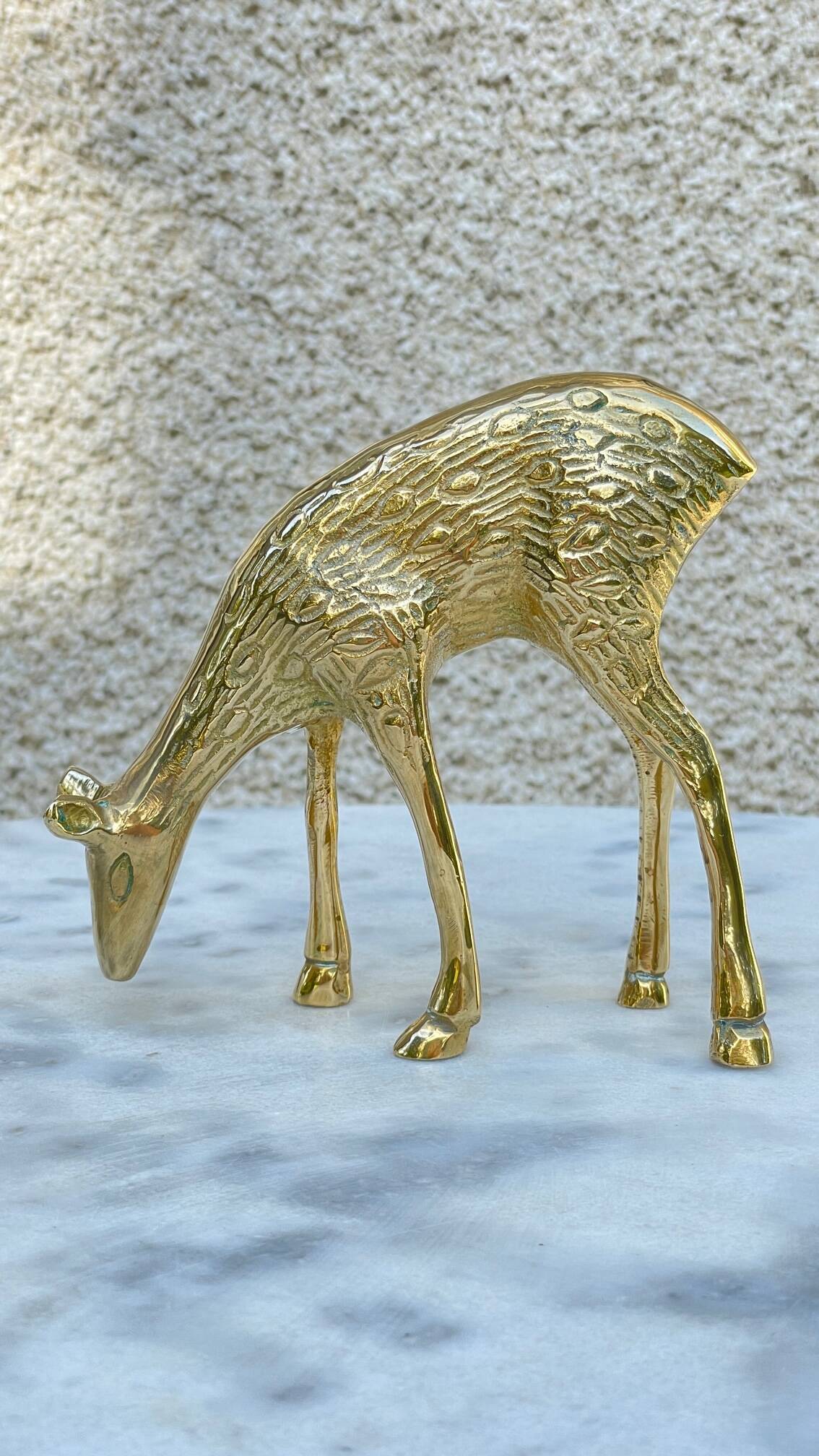 Vintage fawn solid brass animal