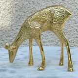 Vintage fawn solid brass animal