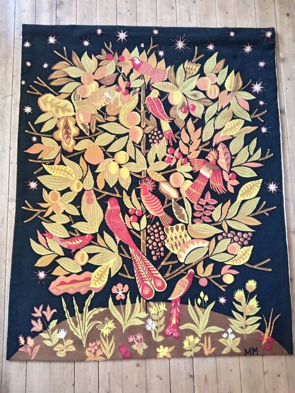 Tapisserie murale Maria Mesterou, l'arbre magique, années 70