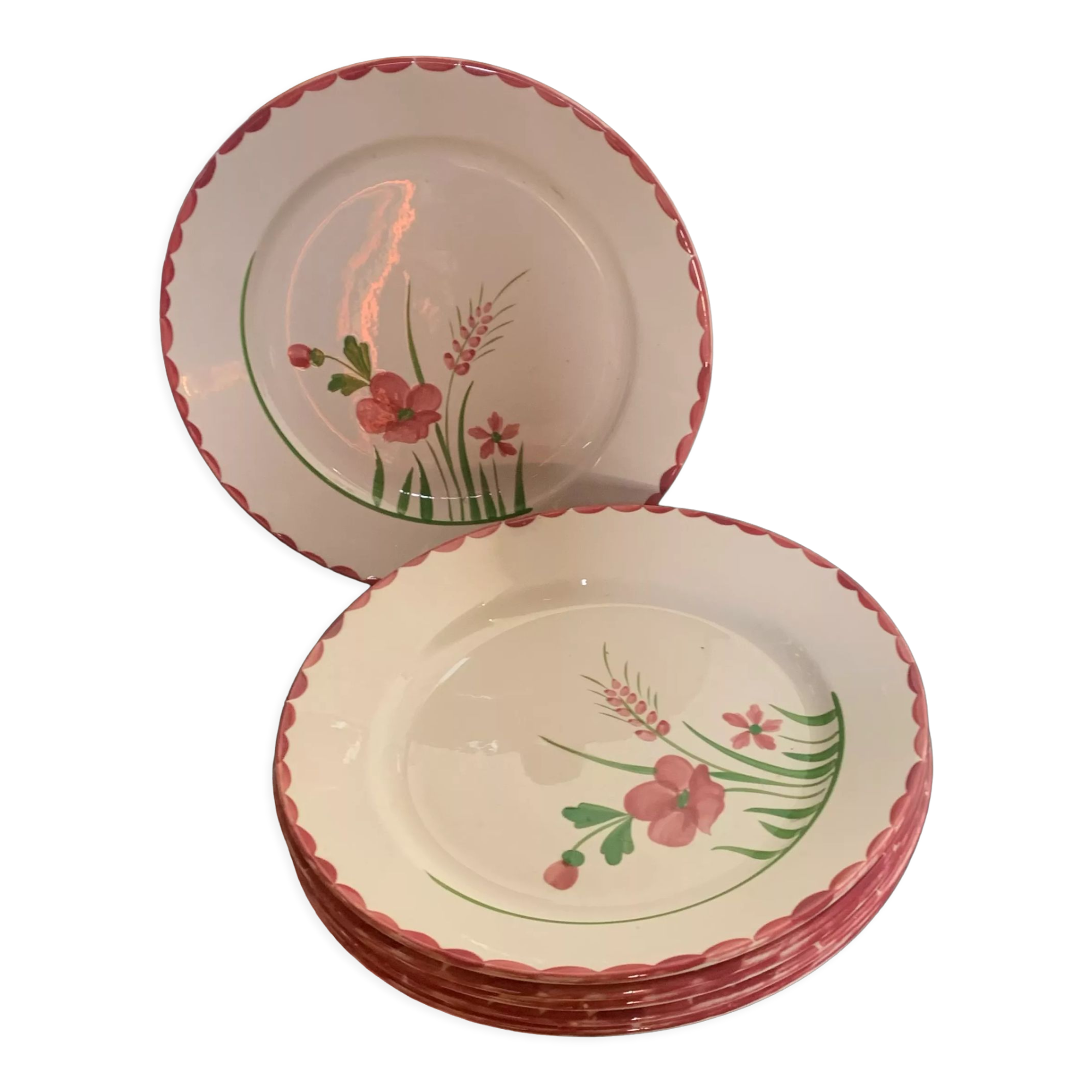 6 flat ceramic plates