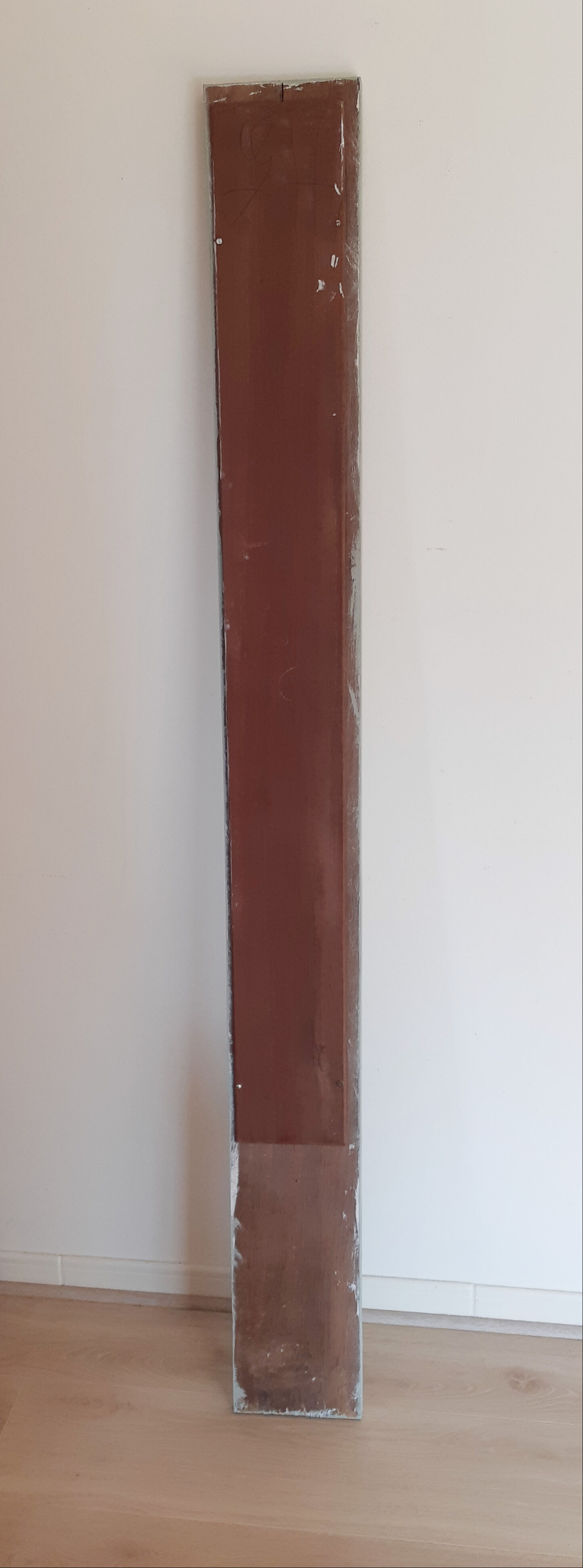 Old mirror patinated green of gray