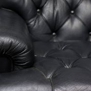 Three-seater sofa "Jupiter" in black leather by Arne Norell, Sweden, 1960.