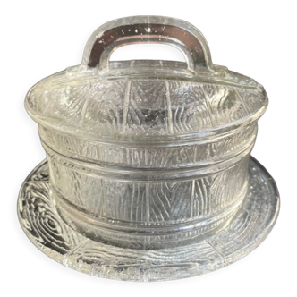 Water preservative butter dish Schmidt glassworks Vannes le Châtel early twentieth century