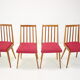 Set of four design dining chairs, 1960's.