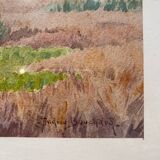 Tableau ancien, paysage signé Andrée Bouchard XX siècle