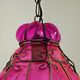 Beautiful Shaded Deep Pink  Murano Blown Glass Wrought Iron Ceiling Light