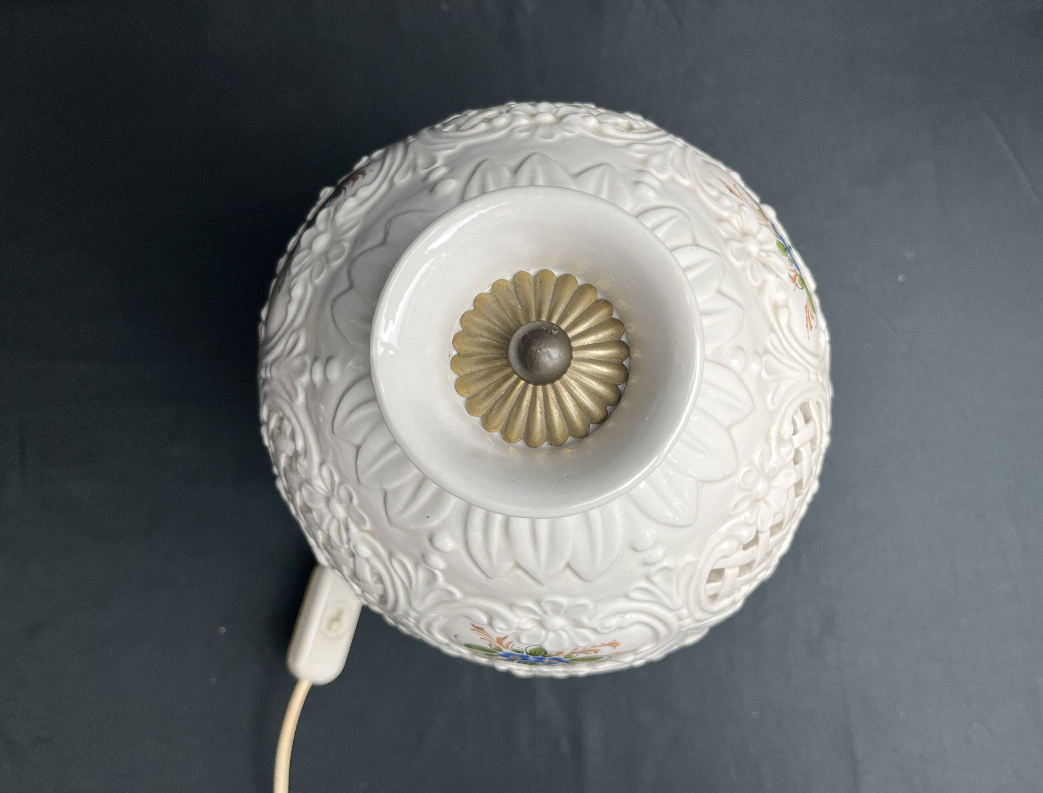Bassano Italy 20th century earthenware table lamp