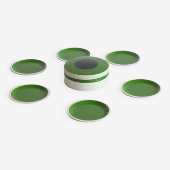 Space age green melamine nesting dishes, Japan 1970s