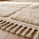 Handmade traditional Berber rug white 2/3 m