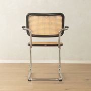 Thonet | Marcel Breuer cantilever chair, Bauhaus era, chrome and Vienna cane, black wood frame