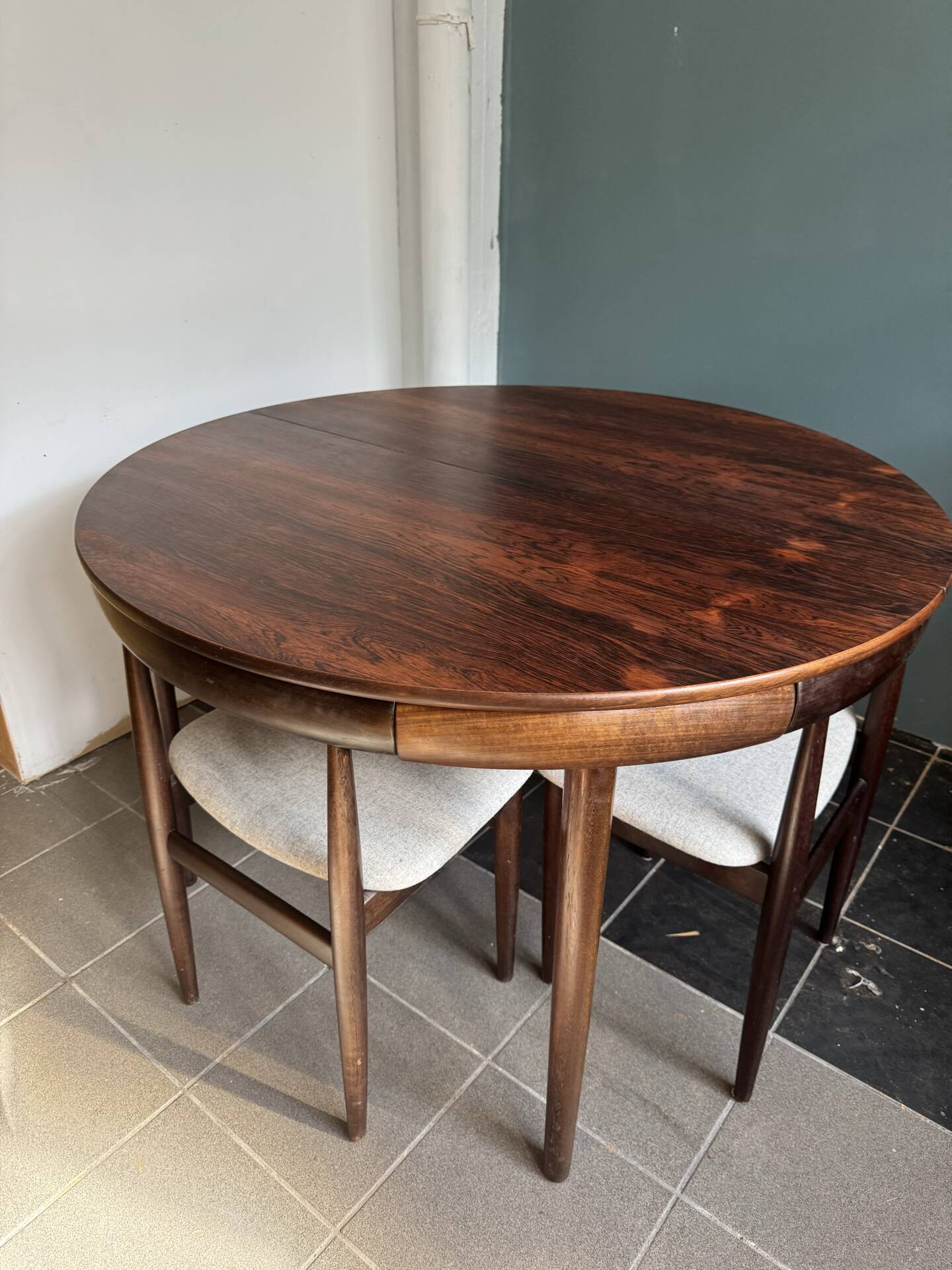 Rare Hans Olsen Roundette dining set, Denmark (1960s)