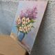 Bouquet of flowers, oil on cardboard
