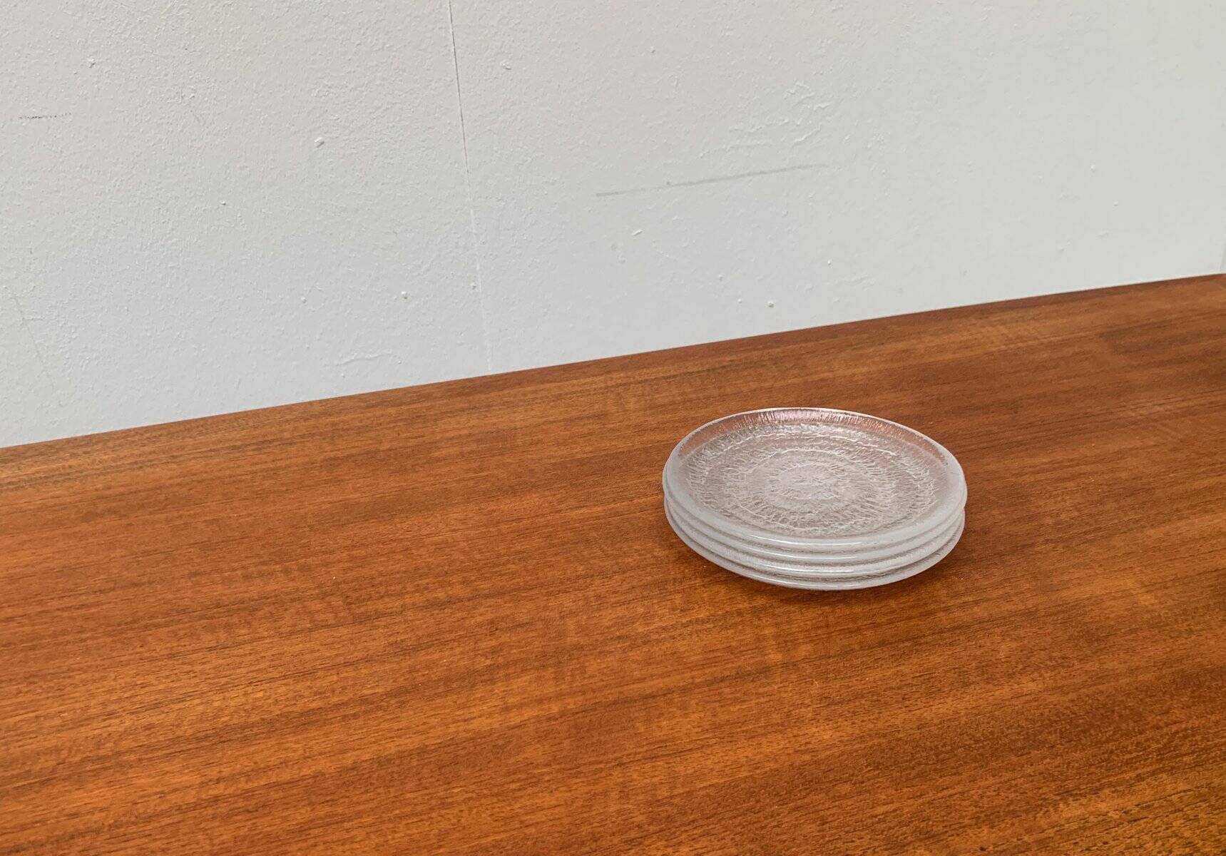 Vintage Finnish Glass Plates Solaris by Tapio Wirkkala for Iittala, Set of 5