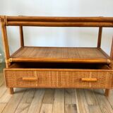 Rattan coffee table and cannage 60s