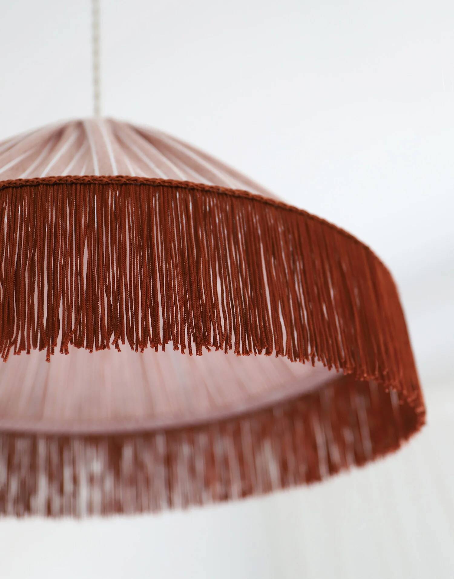 Beautiful suspension — earth stripes, bohemian fringes